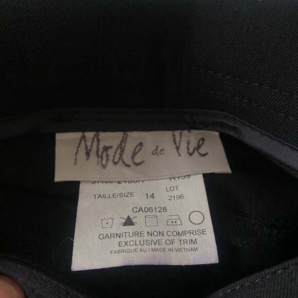 Mode de Vie Dress Navy Stretch Dress Pants Trouser Front Zipper Pockets Sz 14 - Picture 6 of 7